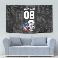 Custom American Flag Skull Motocross Tapestry - Wonder Print Shop