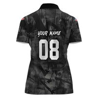 Custom American Flag Skull Motocross Women Polo Shirt - Wonder Print Shop