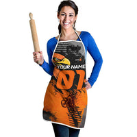 Custom MotoX Eagle Strike Motocross Apron with Rider Silhouette and Orange Grunge Design - Wonder Print Shop