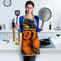 Custom MotoX Eagle Strike Motocross Apron with Rider Silhouette and Orange Grunge Design - Wonder Print Shop