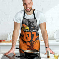 Custom MotoX Eagle Strike Motocross Apron with Rider Silhouette and Orange Grunge Design - Wonder Print Shop