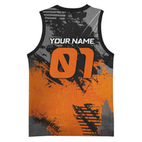 Custom MotoX Eagle Strike Motocross Basketball Jersey with Rider Silhouette and Orange Grunge Design - Wonder Print Shop