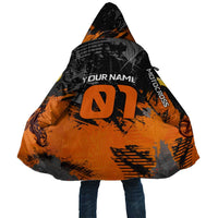 Custom MotoX Eagle Strike Motocross Cloak with Rider Silhouette and Orange Grunge Design - Wonder Print Shop