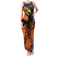 Custom MotoX Eagle Strike Motocross Family Matching Tank Maxi Dress and Hawaiian Shirt with Rider Silhouette and Orange Grunge Design - Wonder Print Shop