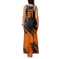 Custom MotoX Eagle Strike Motocross Family Matching Tank Maxi Dress and Hawaiian Shirt with Rider Silhouette and Orange Grunge Design - Wonder Print Shop