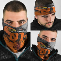 Custom MotoX Eagle Strike Motocross Neck Gaiter with Rider Silhouette and Orange Grunge Design - Wonder Print Shop