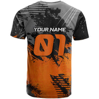 Custom MotoX Eagle Strike Motocross T Shirt with Rider Silhouette and Orange Grunge Design - Wonder Print Shop