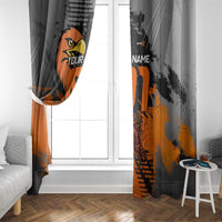 Custom MotoX Eagle Strike Motocross Window Curtain with Rider Silhouette and Orange Grunge Design - Wonder Print Shop
