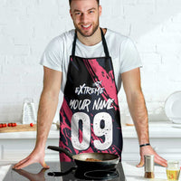 Custom Extreme Motocross Pink Apron with Bold Tire Track Graphics - Wonder Print Shop