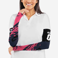 Custom Extreme Motocross Pink Arm Sleeves with Bold Tire Track Graphics - Wonder Print Shop