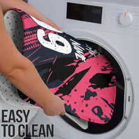 Custom Extreme Motocross Pink Bathroom Set with Bold Tire Track Graphics - Wonder Print Shop