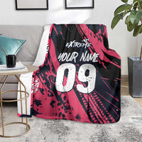 Custom Extreme Motocross Pink Blanket with Bold Tire Track Graphics - Wonder Print Shop