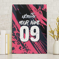 Custom Extreme Motocross Pink Canvas Wall Art with Bold Tire Track Graphics - Wonder Print Shop