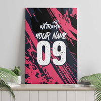Custom Extreme Motocross Pink Canvas Wall Art with Bold Tire Track Graphics - Wonder Print Shop