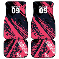 Custom Extreme Motocross Pink Car Mats with Bold Tire Track Graphics - Wonder Print Shop