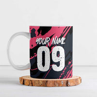 Custom Extreme Motocross Pink Ceramic Mug with Bold Tire Track Graphics - Wonder Print Shop