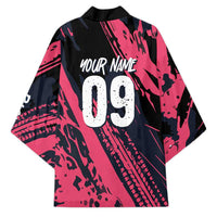 Custom Extreme Motocross Pink Kimono with Bold Tire Track Graphics - Wonder Print Shop