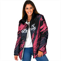 Custom Extreme Motocross Pink Padded Jacket with Bold Tire Track Graphics - Wonder Print Shop