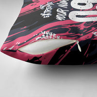 Custom Extreme Motocross Pink Pillow Cover with Bold Tire Track Graphics - Wonder Print Shop