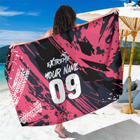 Custom Extreme Motocross Pink Sarong with Bold Tire Track Graphics - Wonder Print Shop