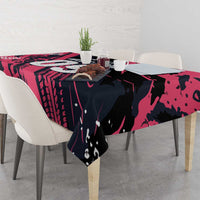 Custom Extreme Motocross Pink Tablecloth with Bold Tire Track Graphics - Wonder Print Shop