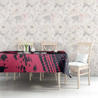 Custom Extreme Motocross Pink Tablecloth with Bold Tire Track Graphics - Wonder Print Shop
