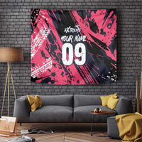 Custom Extreme Motocross Pink Tapestry with Bold Tire Track Graphics - Wonder Print Shop
