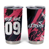 Custom Extreme Motocross Pink Tumbler Cup with Bold Tire Track Graphics - Wonder Print Shop