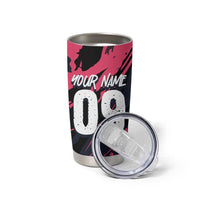 Custom Extreme Motocross Pink Tumbler Cup with Bold Tire Track Graphics - Wonder Print Shop