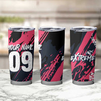 Custom Extreme Motocross Pink Tumbler Cup with Bold Tire Track Graphics - Wonder Print Shop