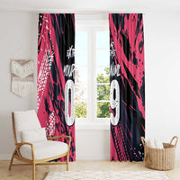Custom Extreme Motocross Pink Window Curtain with Bold Tire Track Graphics - Wonder Print Shop