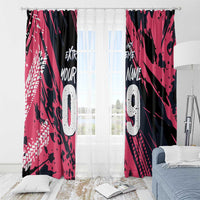 Custom Extreme Motocross Pink Window Curtain with Bold Tire Track Graphics - Wonder Print Shop
