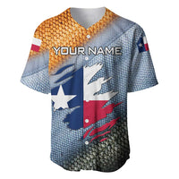 Custom Texas Flag Baseball Jersey with Ripped Effect and Fish Scale Pattern - Wonder Print Shop