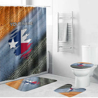 Custom Texas Flag Bathroom Set with Ripped Effect and Fish Scale Pattern - Wonder Print Shop