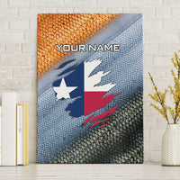 Custom Texas Flag Canvas Wall Art with Ripped Effect and Fish Scale Pattern - Wonder Print Shop
