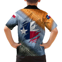 Custom Texas Flag Family Matching Mermaid Dress and Hawaiian Shirt with Ripped Effect and Fish Scale Pattern - Wonder Print Shop