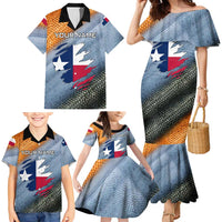 Custom Texas Flag Family Matching Mermaid Dress and Hawaiian Shirt with Ripped Effect and Fish Scale Pattern - Wonder Print Shop