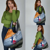 Custom Texas Flag Grocery Bag with Ripped Effect and Fish Scale Pattern - Wonder Print Shop