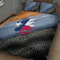 Custom Texas Flag Quilt Bed Set with Ripped Effect and Fish Scale Pattern - Wonder Print Shop