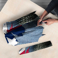 Custom Texas Flag Umbrella with Ripped Effect and Fish Scale Pattern - Wonder Print Shop