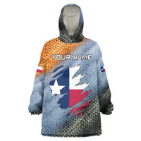 Custom Texas Flag Wearable Blanket Hoodie with Ripped Effect and Fish Scale Pattern - Wonder Print Shop