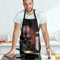 Custom American Flag Skull Apron with Bowling Pins Flame Effect and Grunge Pattern - Wonder Print Shop