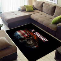 Custom American Flag Skull Area Rug with Bowling Pins Flame Effect and Grunge Pattern - Wonder Print Shop