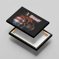Custom American Flag Skull Canvas Wall Art with Bowling Pins Flame Effect and Grunge Pattern - Wonder Print Shop