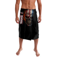 Custom American Flag Skull Lavalava with Bowling Pins Flame Effect and Grunge Pattern - Wonder Print Shop