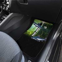 Custom Catfish Fishing Car Mats with Underwater River Scene and Green Aquatic Pattern - Wonder Print Shop