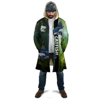 Custom Catfish Fishing Cloak with Underwater River Scene and Green Aquatic Pattern - Wonder Print Shop