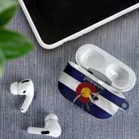 Custom Fishing Hook AirPods Case with Colorado Flag Theme and Blue White Graphic Pattern - Wonder Print Shop