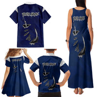 Custom Fishing Hook Family Matching Tank Maxi Dress and Hawaiian Shirt with Colorado Flag Theme and Blue White Graphic Pattern - Wonder Print Shop