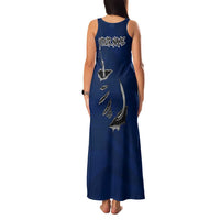 Custom Fishing Hook Family Matching Tank Maxi Dress and Hawaiian Shirt with Colorado Flag Theme and Blue White Graphic Pattern - Wonder Print Shop